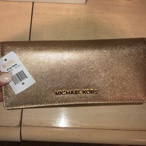 Michael Kors Leather Pale Gold Wallet